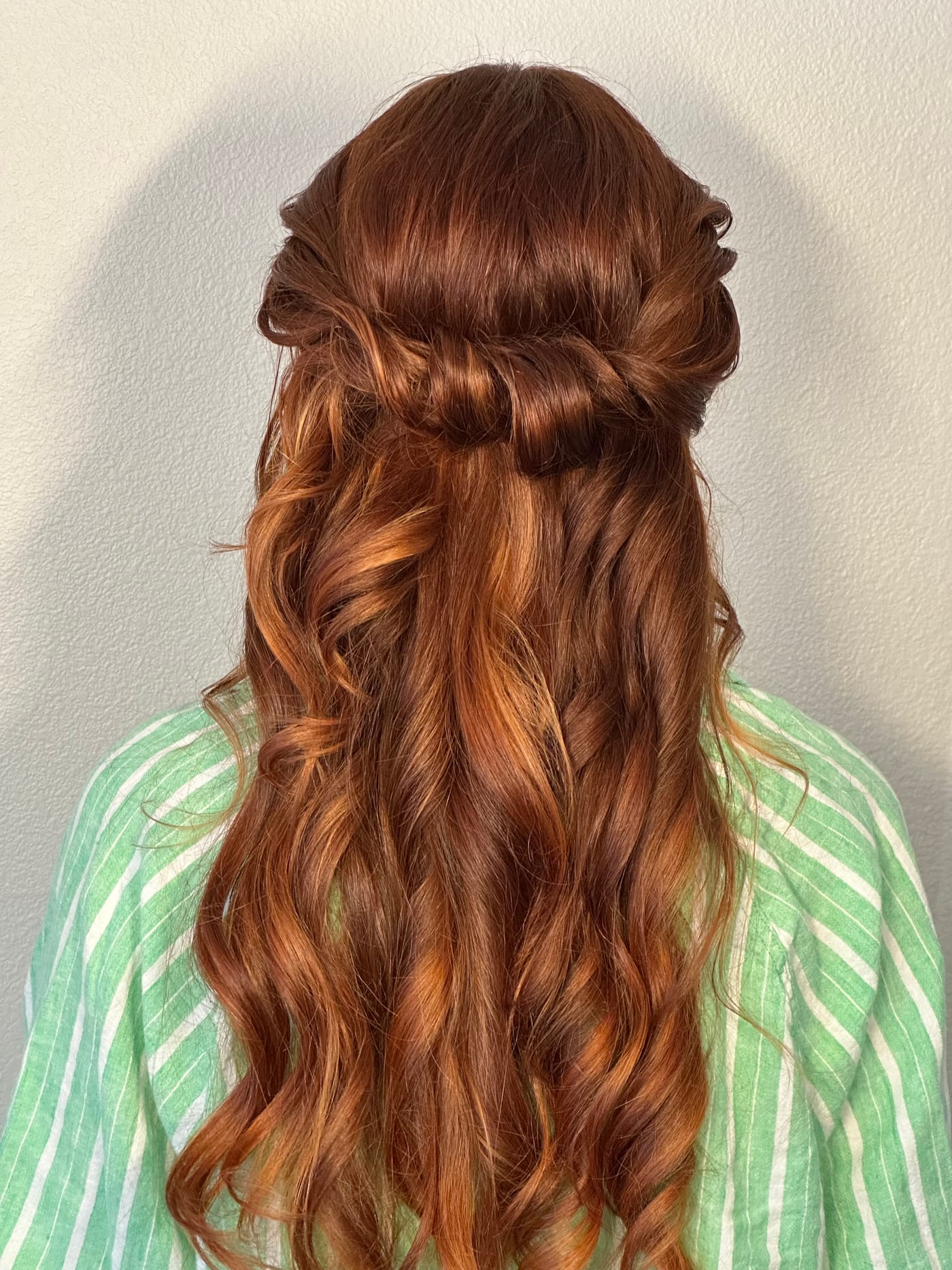 Half -up , half - down bridesmaid hairstyle